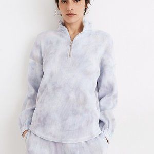Madewell MWL Waffle Half-Zip Shirttail Sweatshirt in Tie-Dye